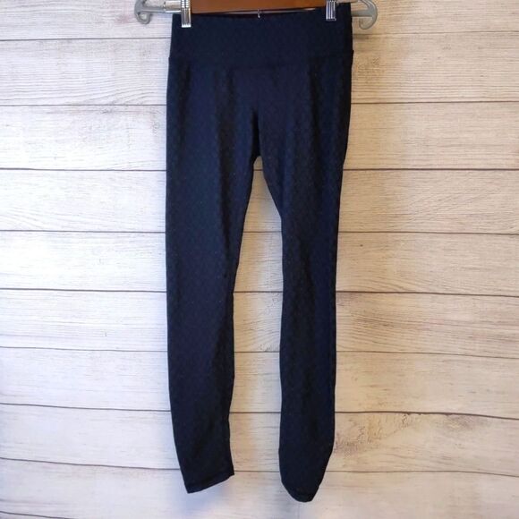 PrAna black and grey geometric gathered leggings - Picture 1 of 8